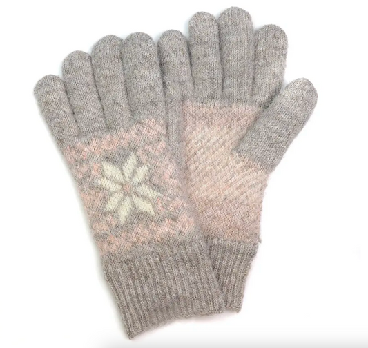 Nordic lined grey starflower gloves