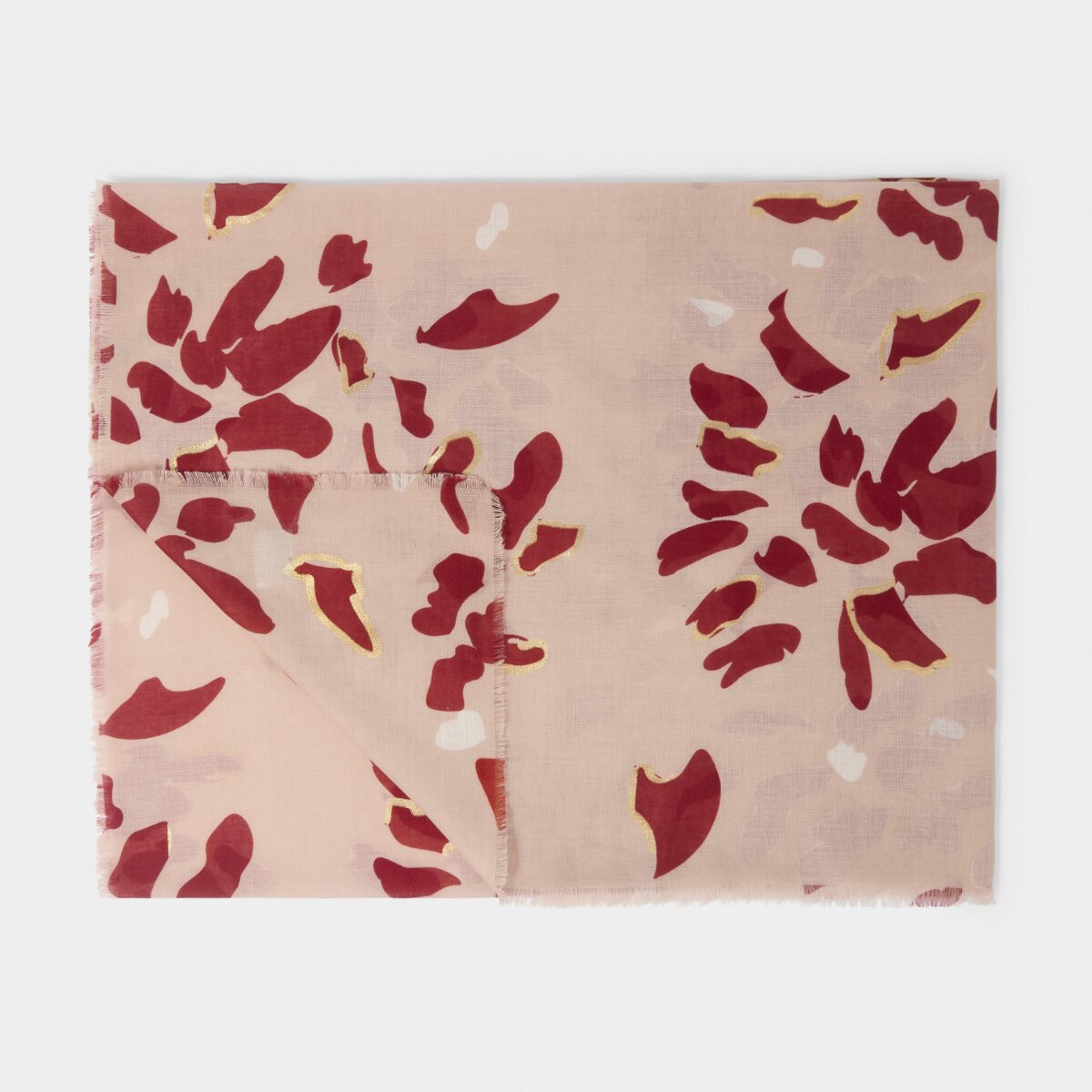 Katie Loxton Scarf |  Scattered Petals | Rose, Red & Gold