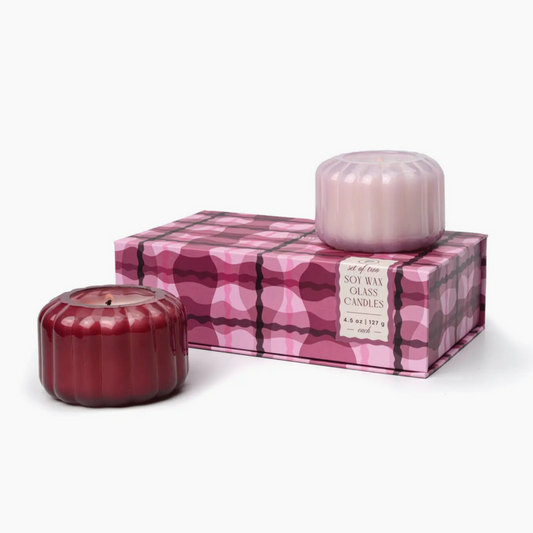 Ripple Candle Gift Set | Rose + Merlot Scented Candles for Relaxation & Home Ambience