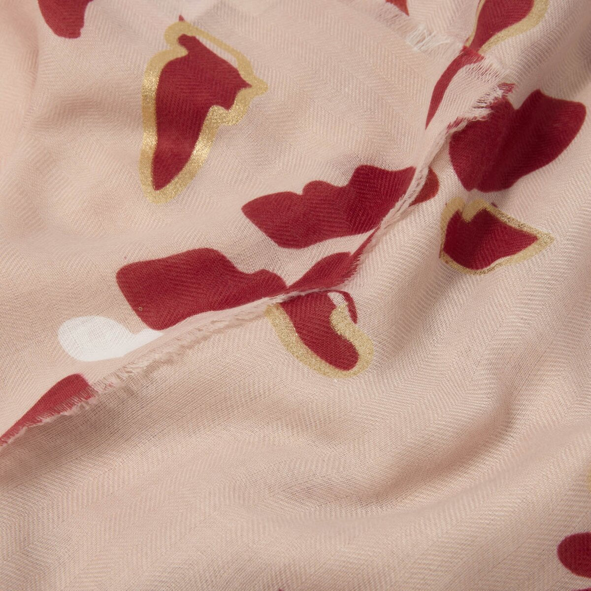 Katie Loxton Scarf |  Scattered Petals | Rose, Red & Gold