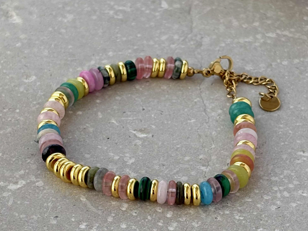 Confetti Bead Bracelet | Waterproof Gold Stainless Steel Jewellery
