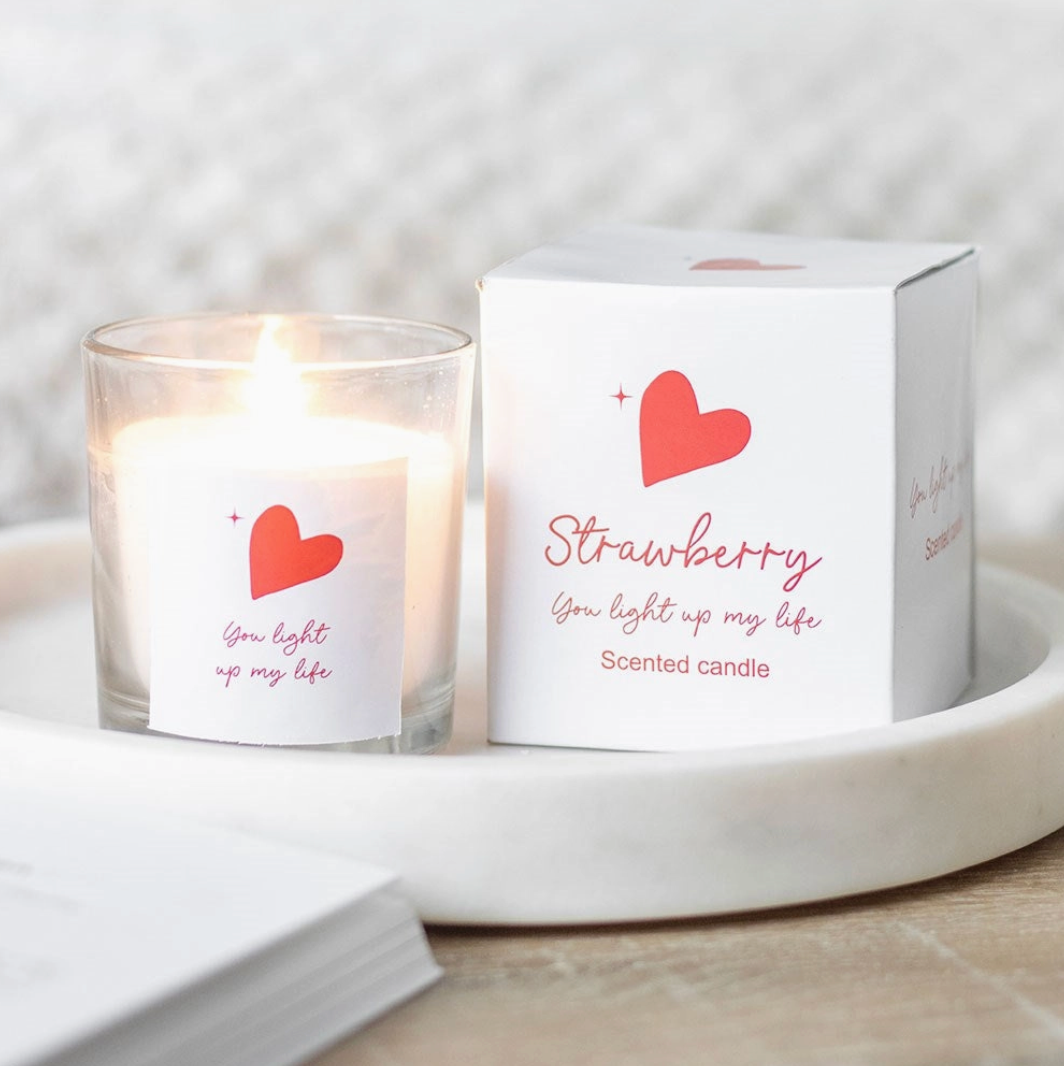 You Light Up My Life Strawberry Valentine's Day Candle