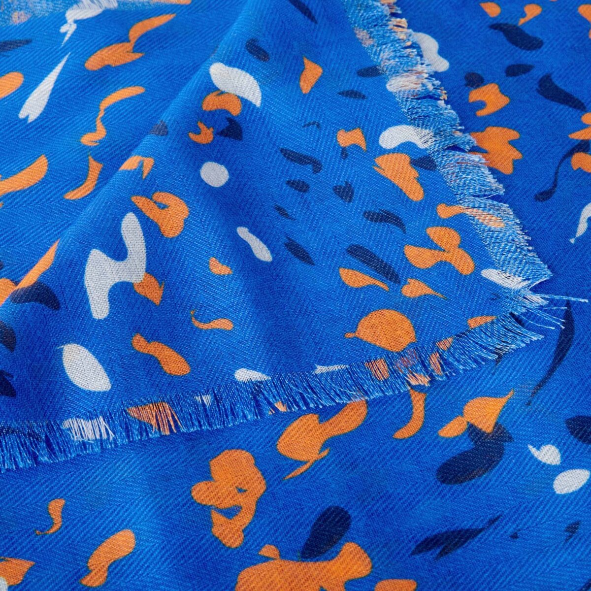 Katie Loxton Scarf |  Terrazzo Printed Scarf | Cobalt Blue & Orange