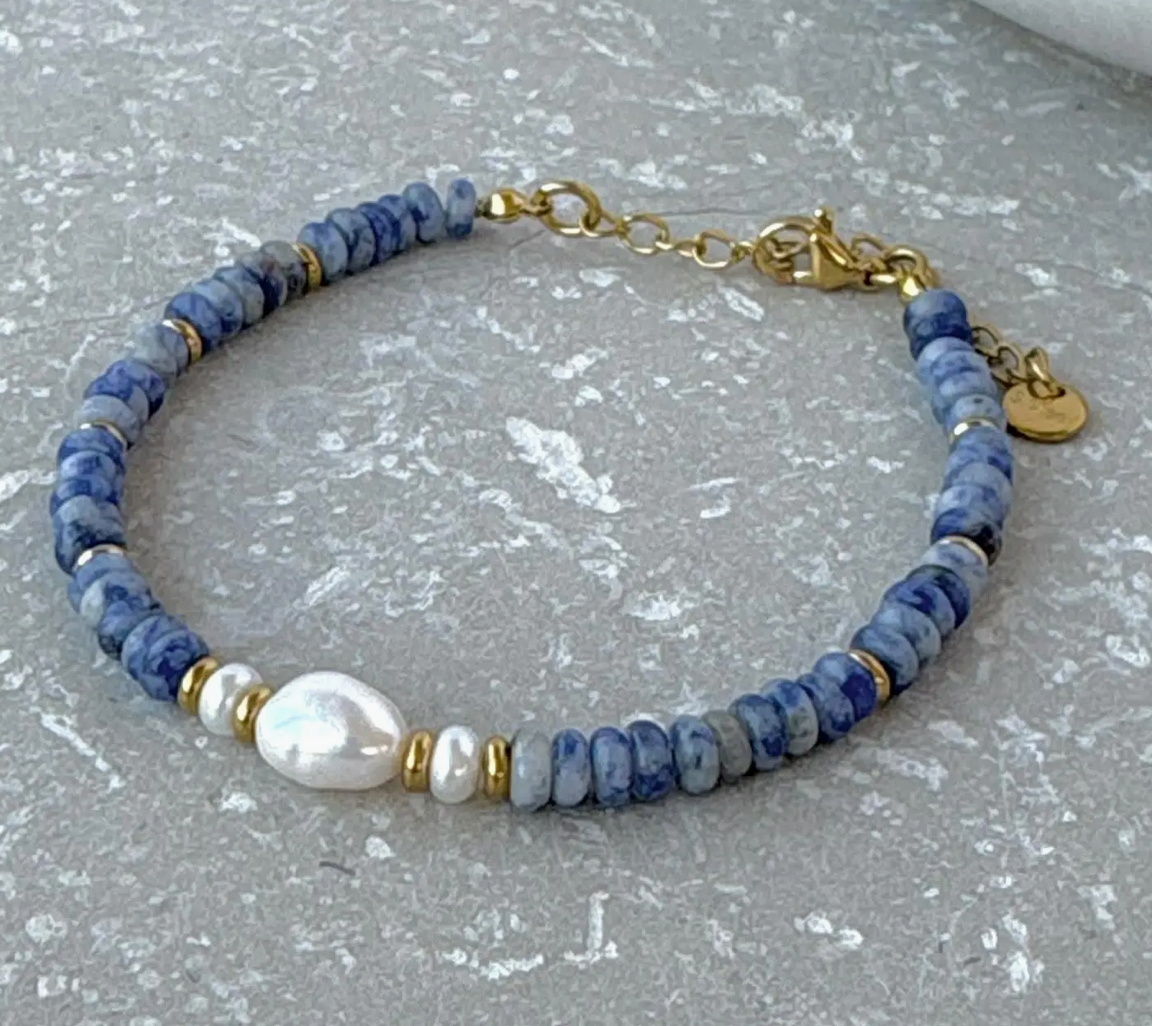 Ocean Pearl Bracelet | Waterproof Gold Stainless Steel Jewellery