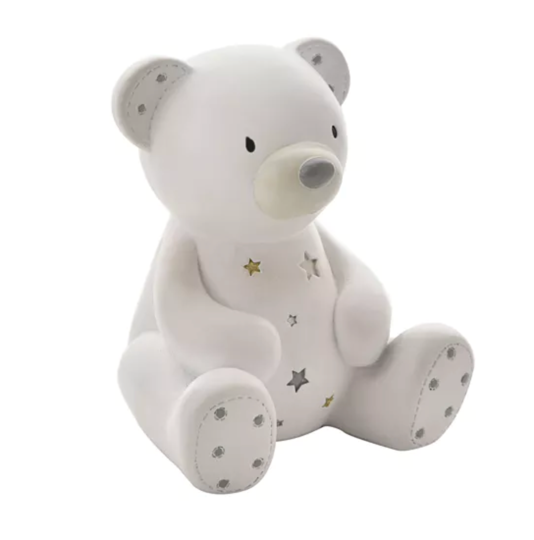 White Teddy Bear Money Box | New Baby Gift