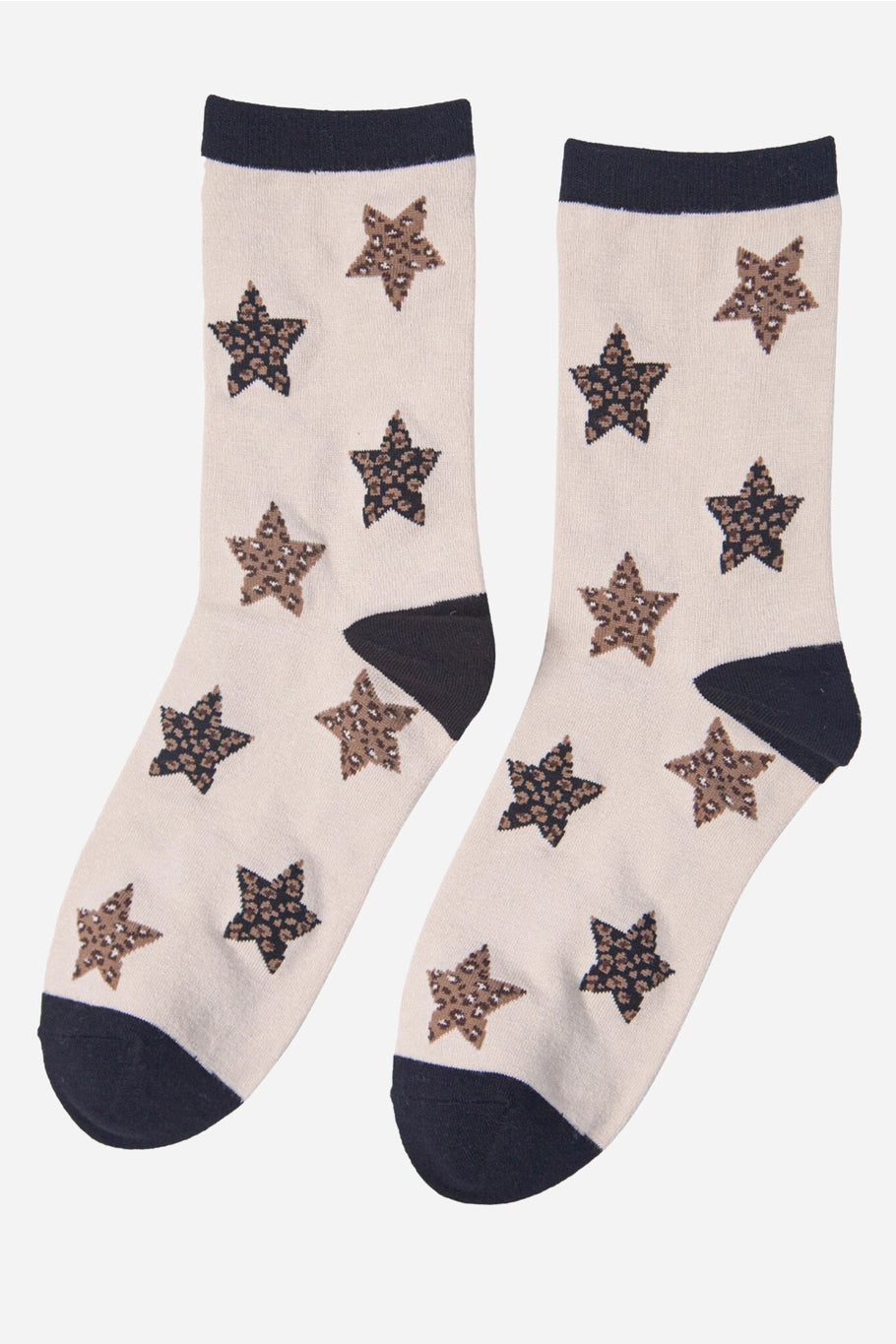 Animal Print Star Ladies Bamboo Socks