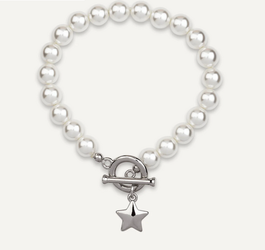 Mother Of Pearl & Star Pendant T-bar Bracelet