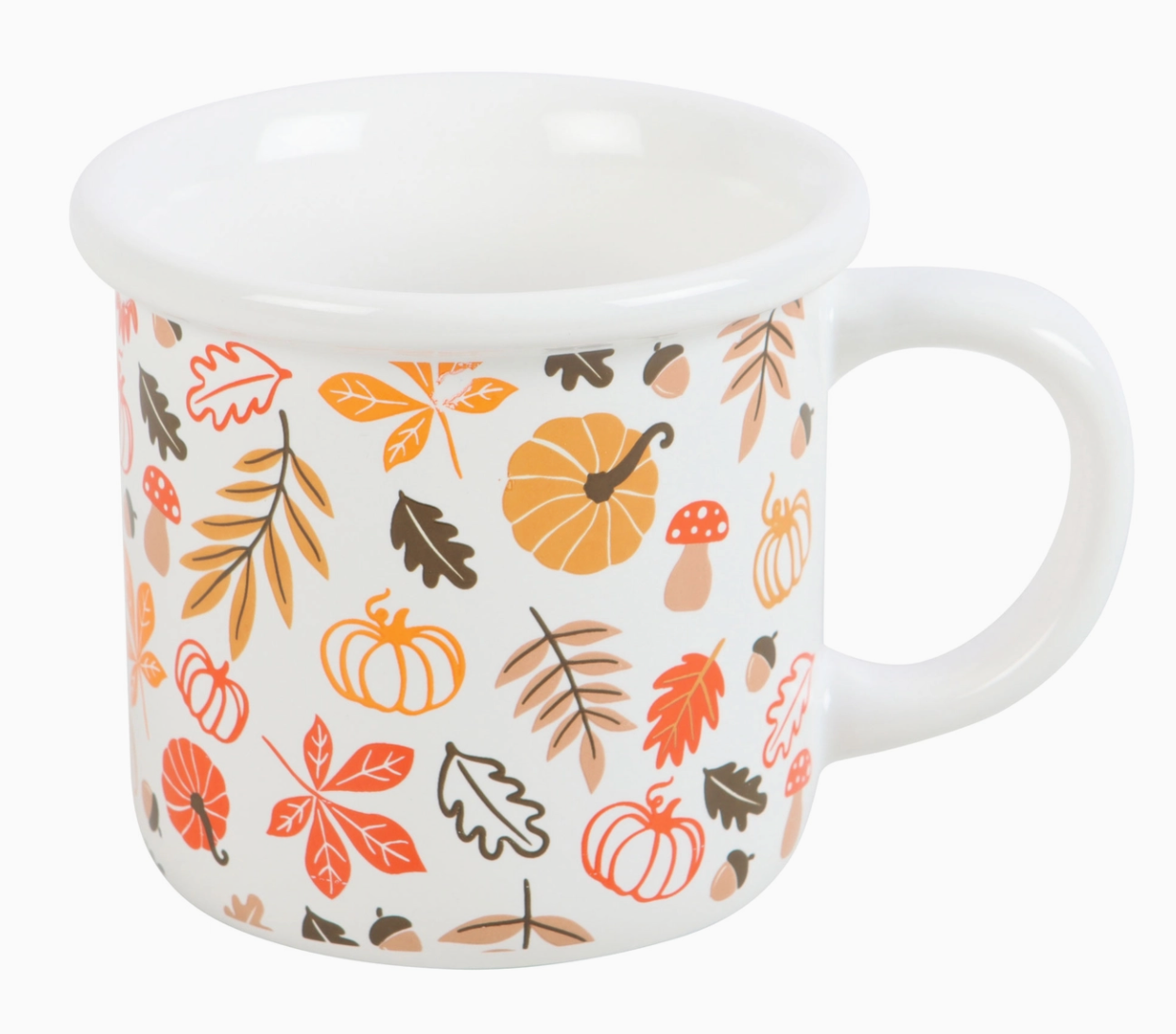 Autumn Leaves & Pumpkin Print Mug