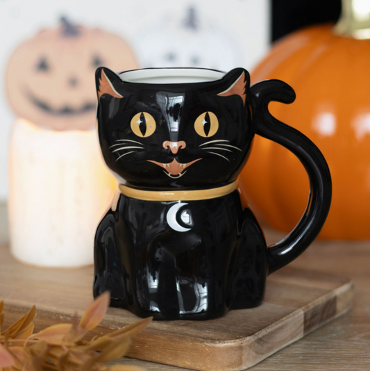 Spooky Black Cat Ceramic Halloween mug