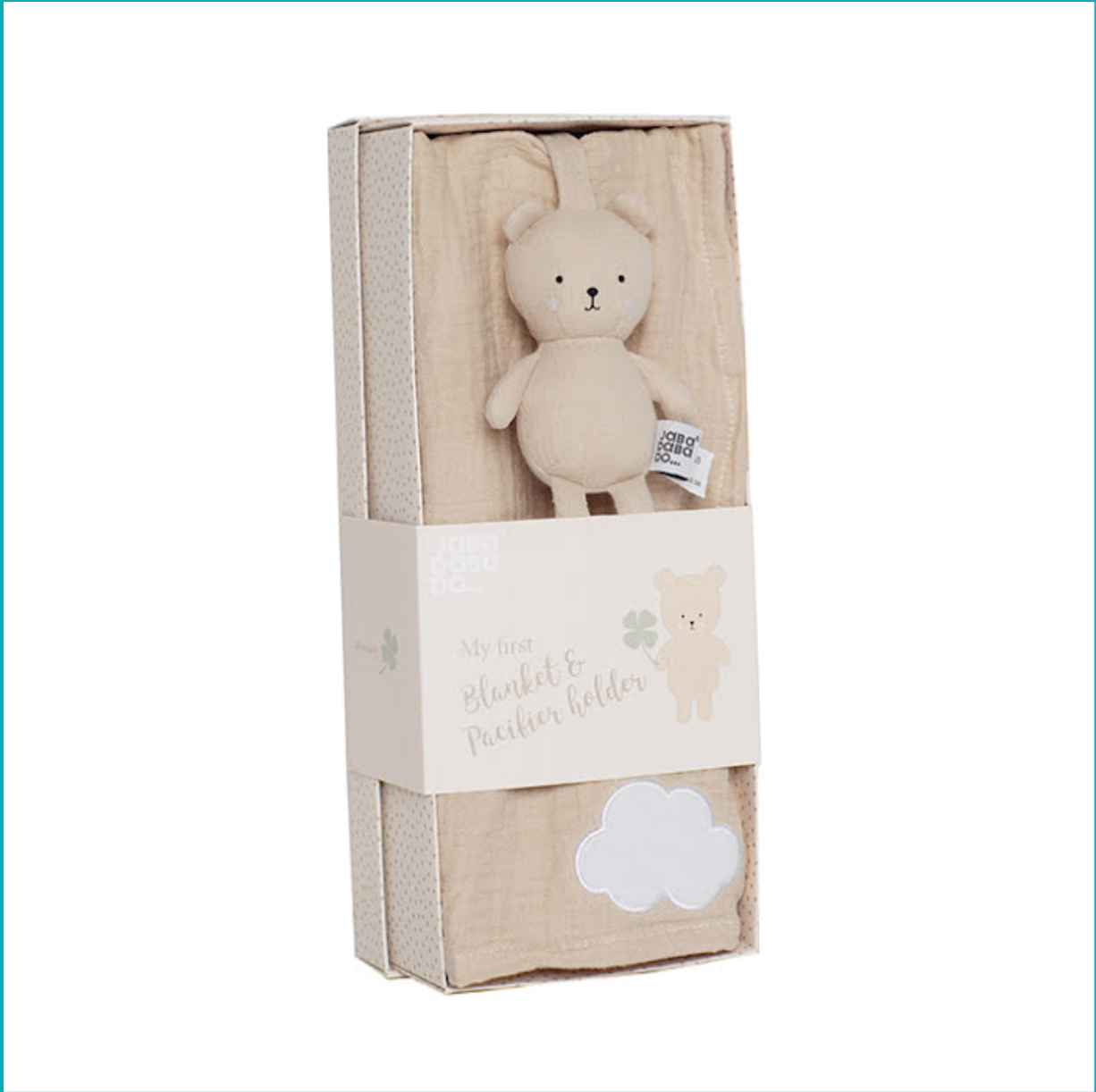 Neutral Baby Blanket & Pacifier Buddy Gift Set