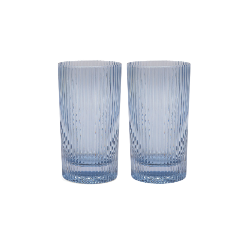 Stella Highball Glasses |  Set of 2 Blue | Here's How