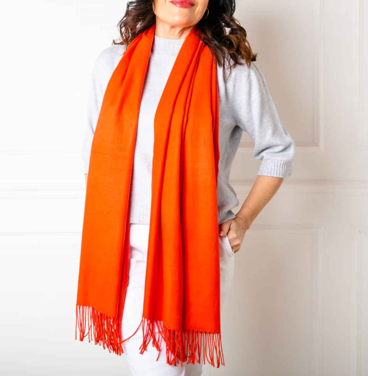 Cashmere Mix Pashmina | Burnt Orange