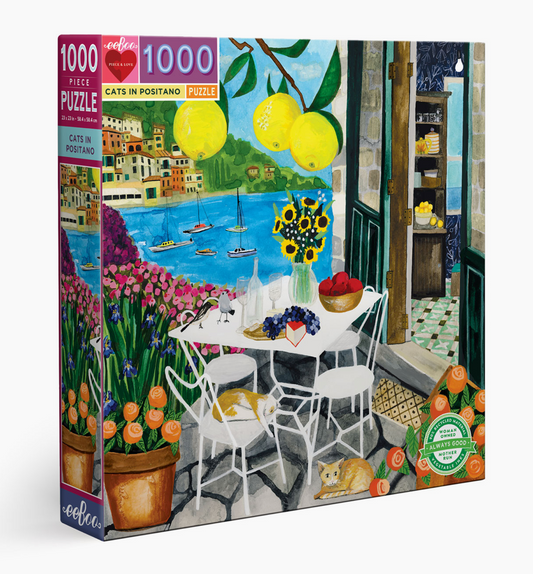 Eeboo 1000 Piece Jigsaw Puzzle | Cats In Positano