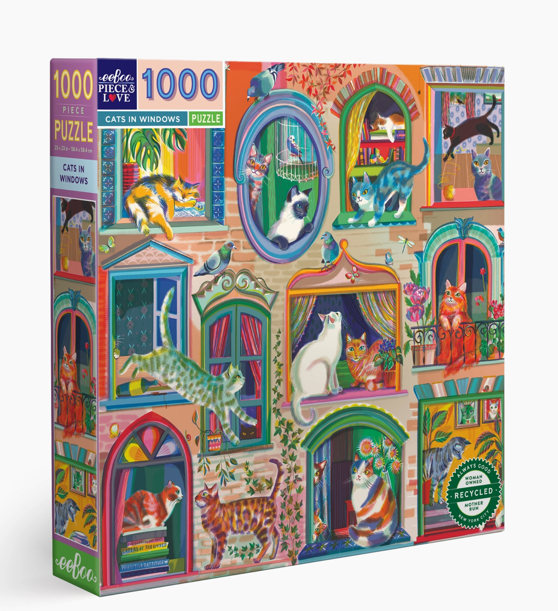 Eeboo 1000 Piece Jigsaw Puzzle | Cats In Windows