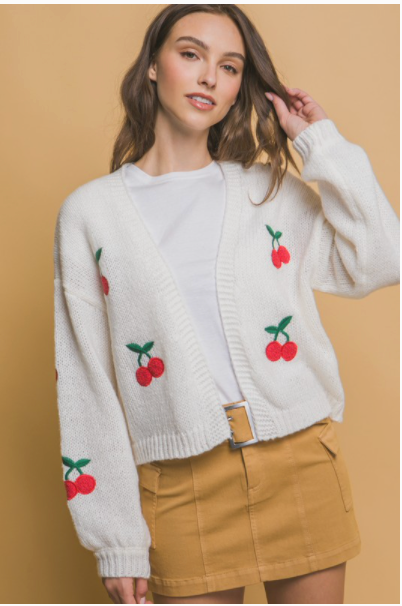 Cute Cherries Cardigan | Off White