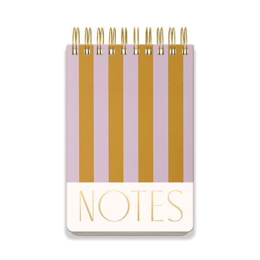 Large Chunky Spiral Bound Chunky Notepad | Lilac & Ochre Stripes