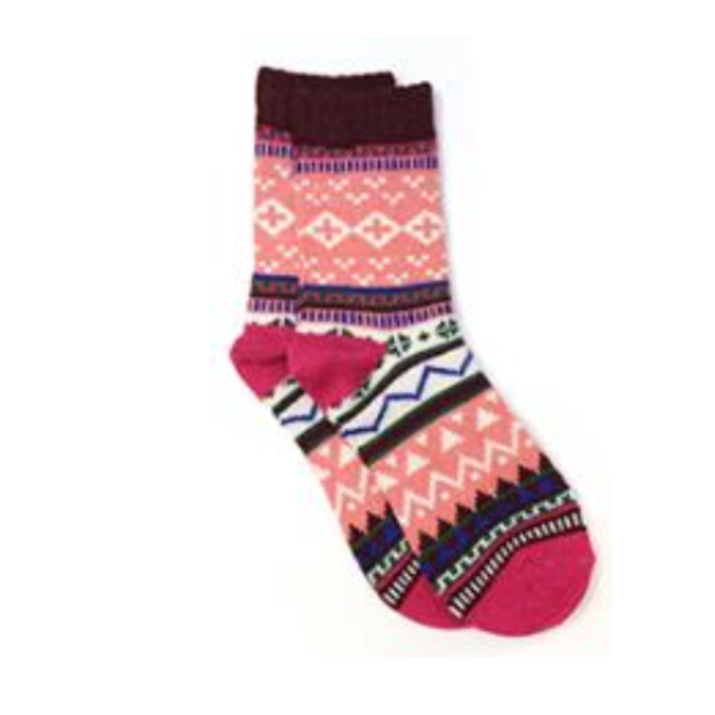Cosy Coral Nordic Socks
