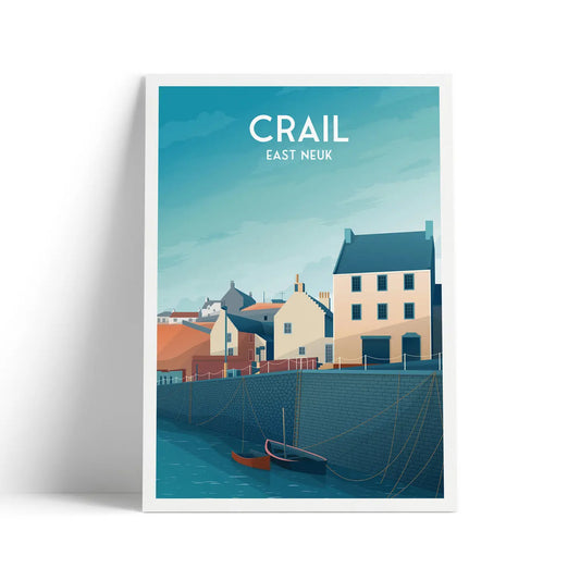 print  of Crail Harbour in the East Neuk of fife