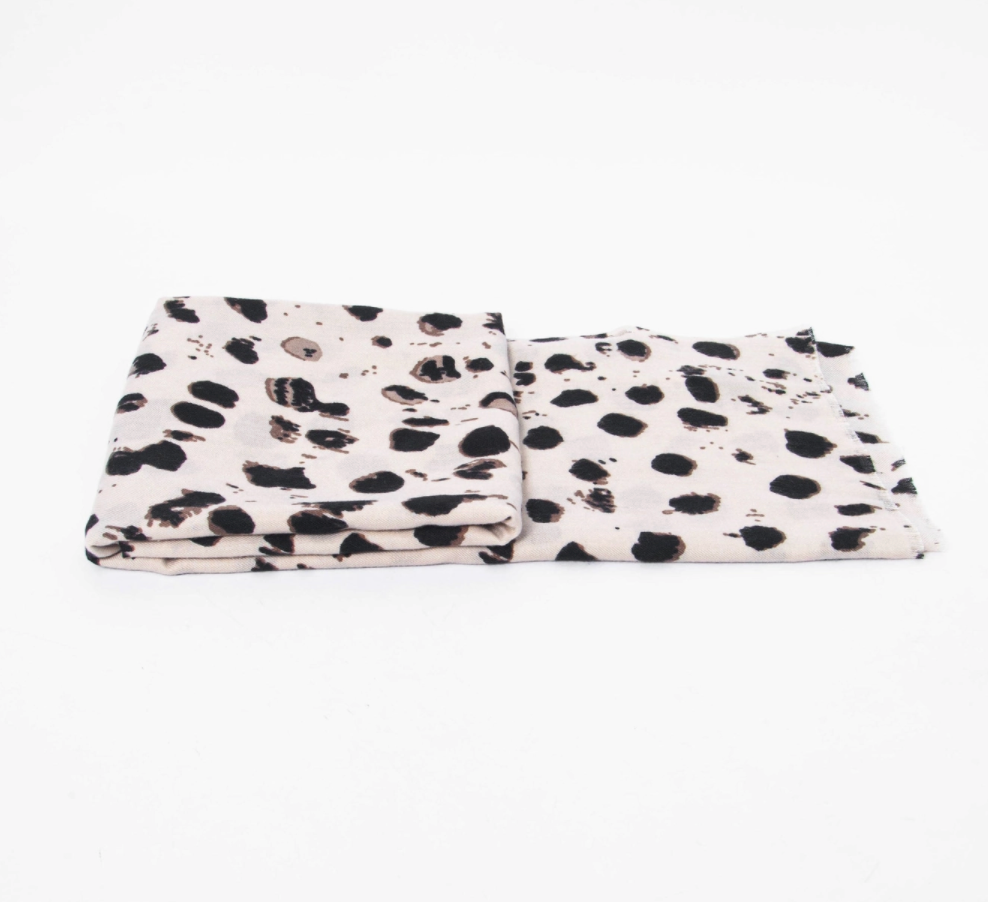 Mia Lightweight Scarf | Cream Tonal | Animal Print