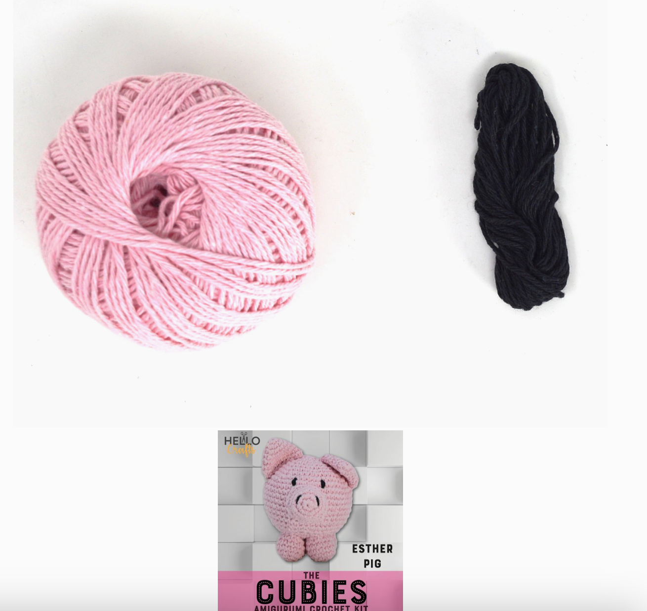 Amigurumi Crochet Kit | Esther The Pig | Knitty Critters | Cubies