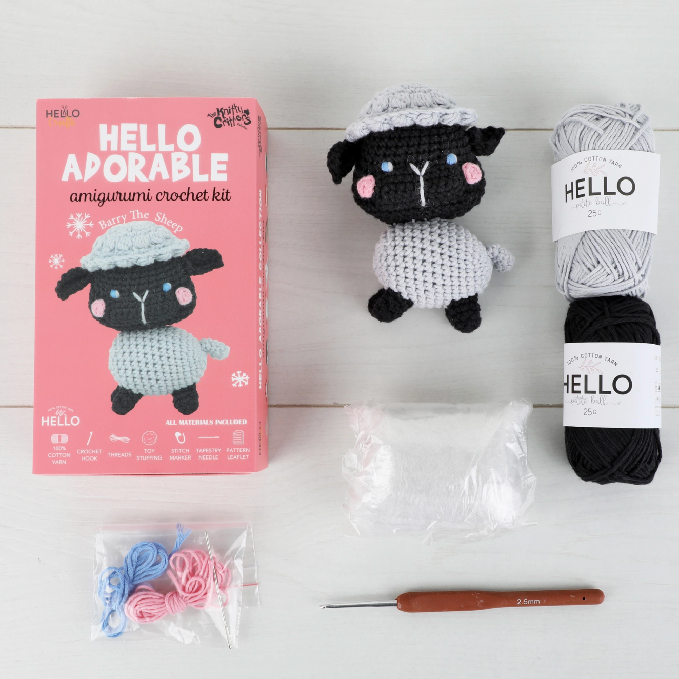 Amigurumi Crochet Kit | Barry The Sheep | Hello Adorable