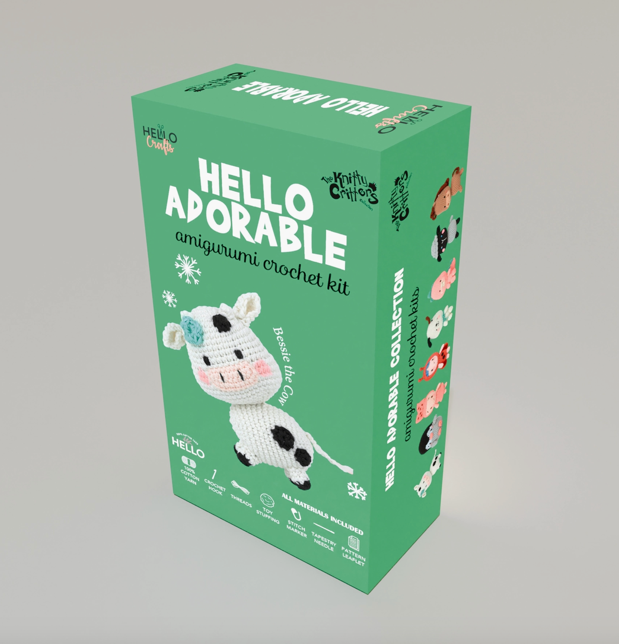 Amigurumi Crochet Kit | Bessie The Cow | Hello Adorable