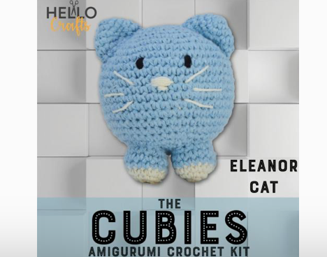 Amigurumi Crochet Kit | Eleanor The Cat | Knitty Critters | Cubies