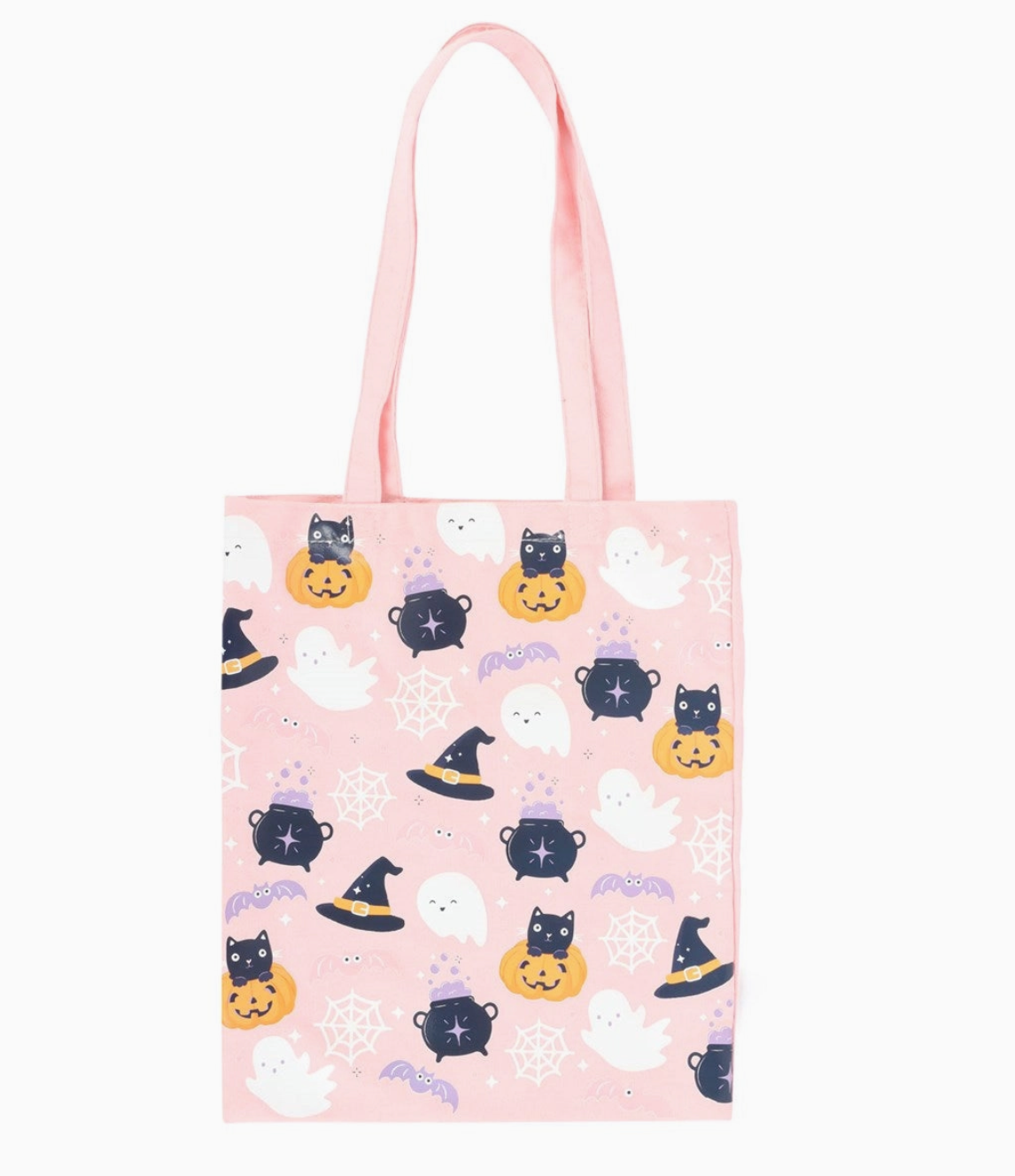 Cute Halloween Print Pink Tote Bag