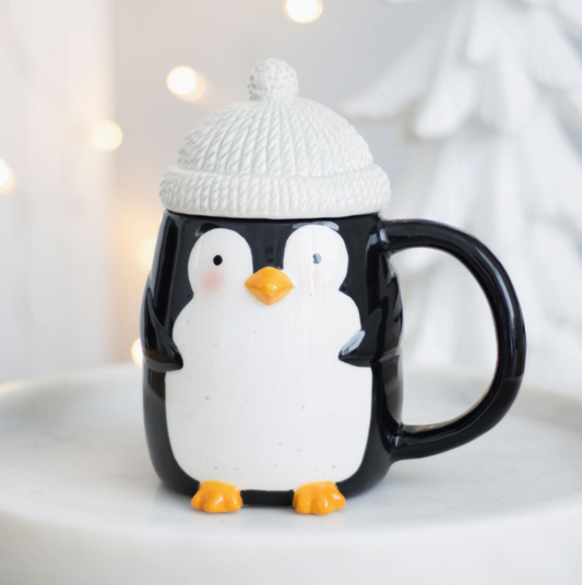 Cute Penguin Lidded Mug