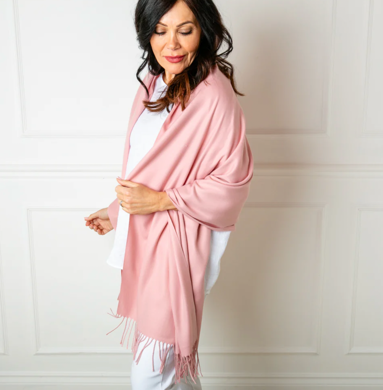 Cashmere Mix Pashmina | Dusky Pink