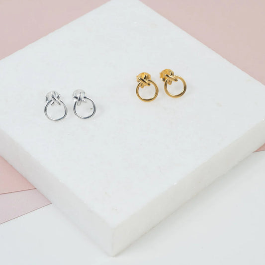 Friendship Kiss Stud Earrings: Gold Vermeil or Sterling Silver