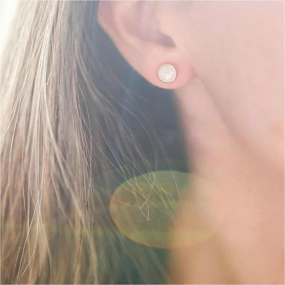 Savanne Moonstone & Gold Vermeil Stud Earrings