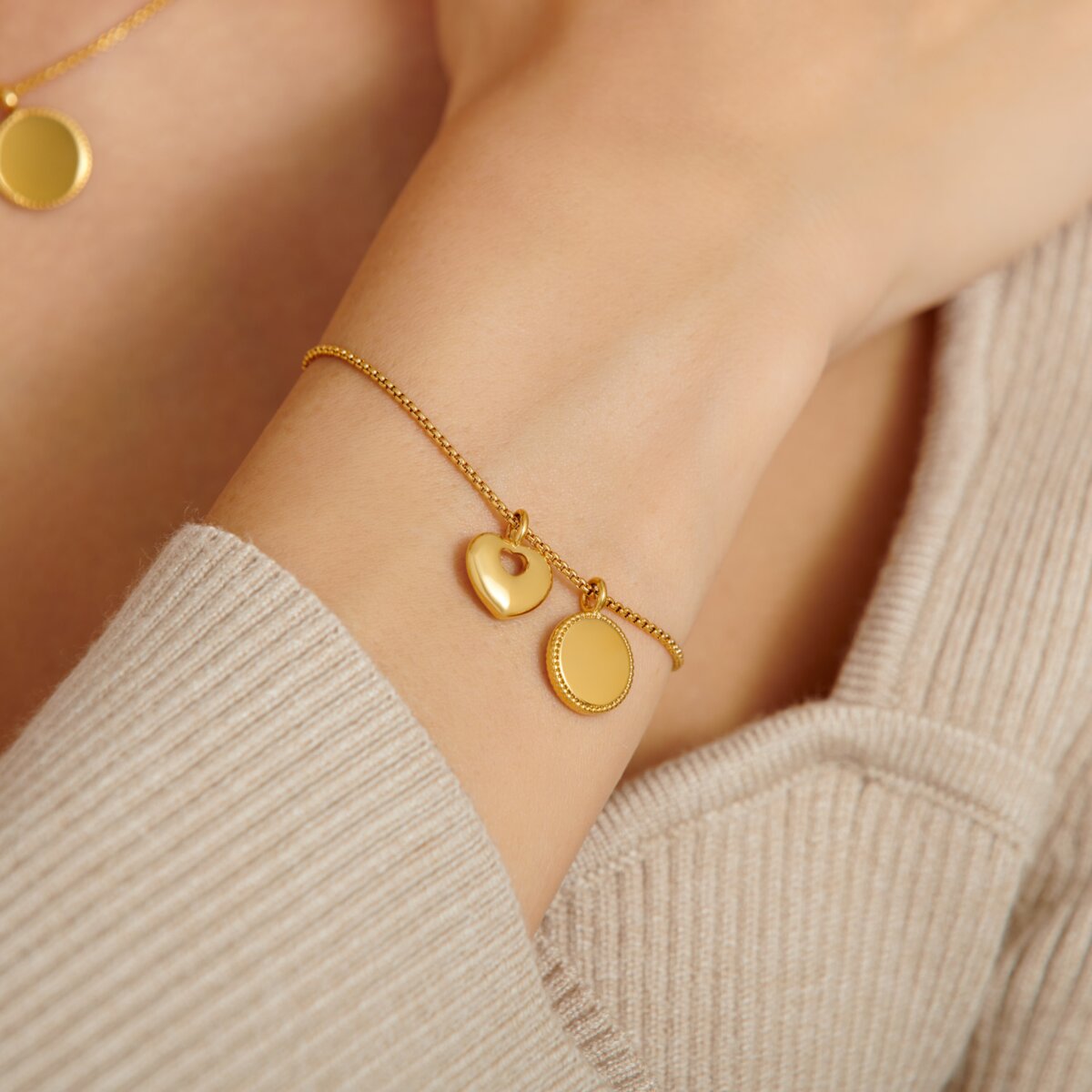 Katie Loxton | 'Family Forever' Waterproof Gold Charm Bracelet