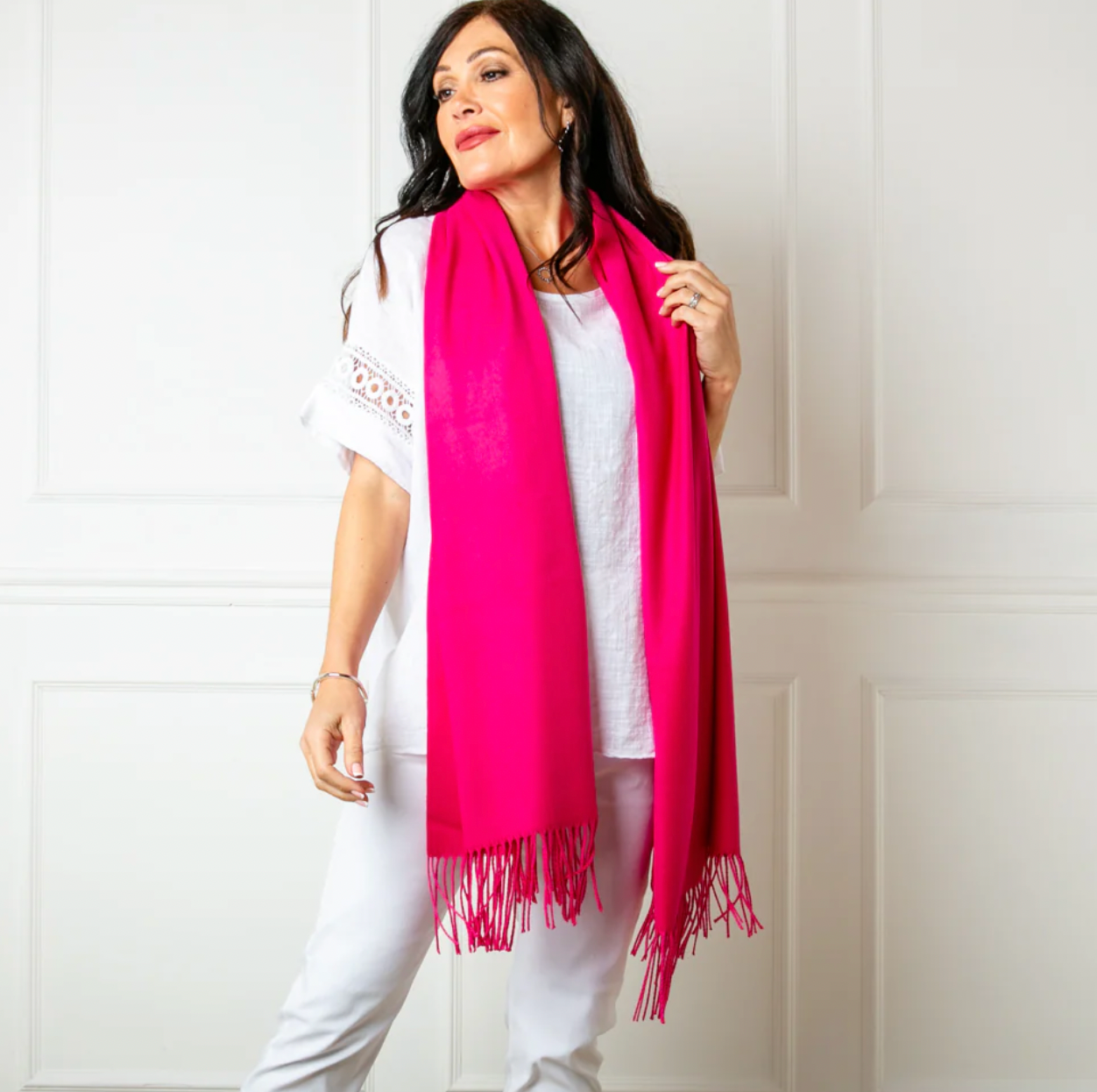 Cashmere Mix Pashmina | Fuschia Pink