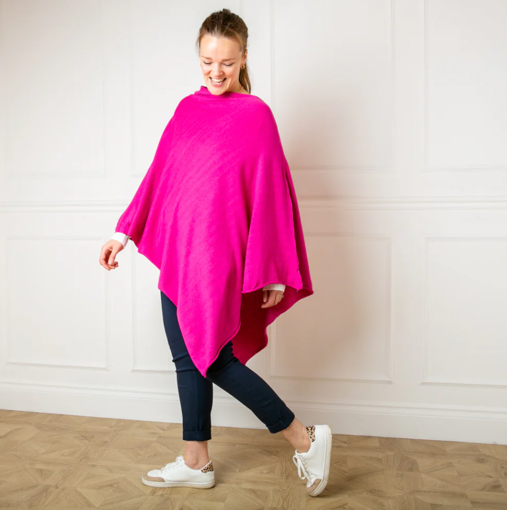 Poncho | Fushcia Pink