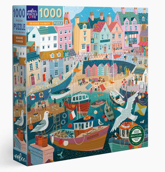 Eeboo 1000 Piece Jigsaw Puzzle | Seaside Harbour