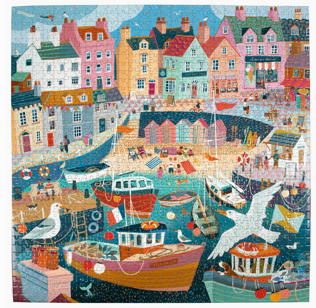 Eeboo 1000 Piece Jigsaw Puzzle | Seaside Harbour