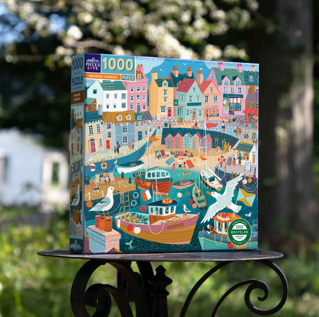 Eeboo 1000 Piece Jigsaw Puzzle | Seaside Harbour