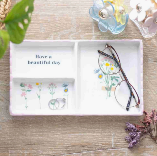 Have A Beautiful Day Floral Trinket Tray | Mother's Day Gift