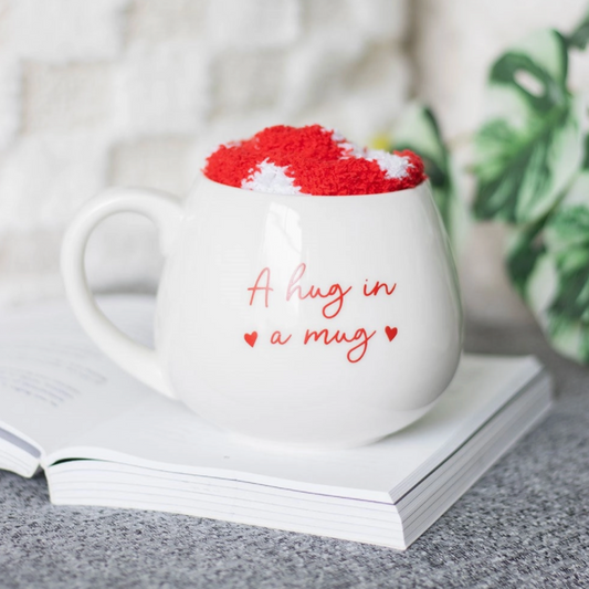 Hug In A Mug | Heart Mug & Sock Gift Set