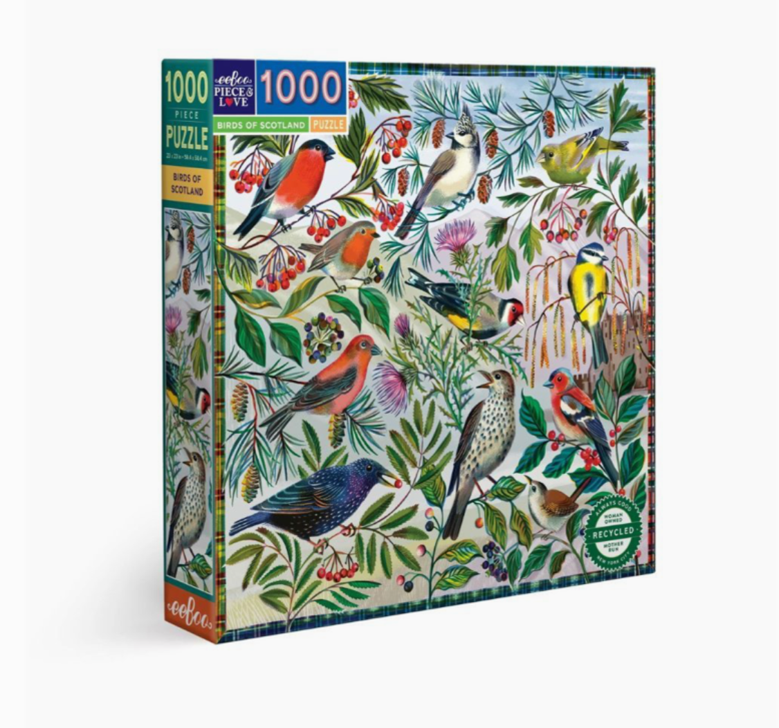 Eeboo 1000 Piece Jigsaw Puzzle | Birds of Scotland