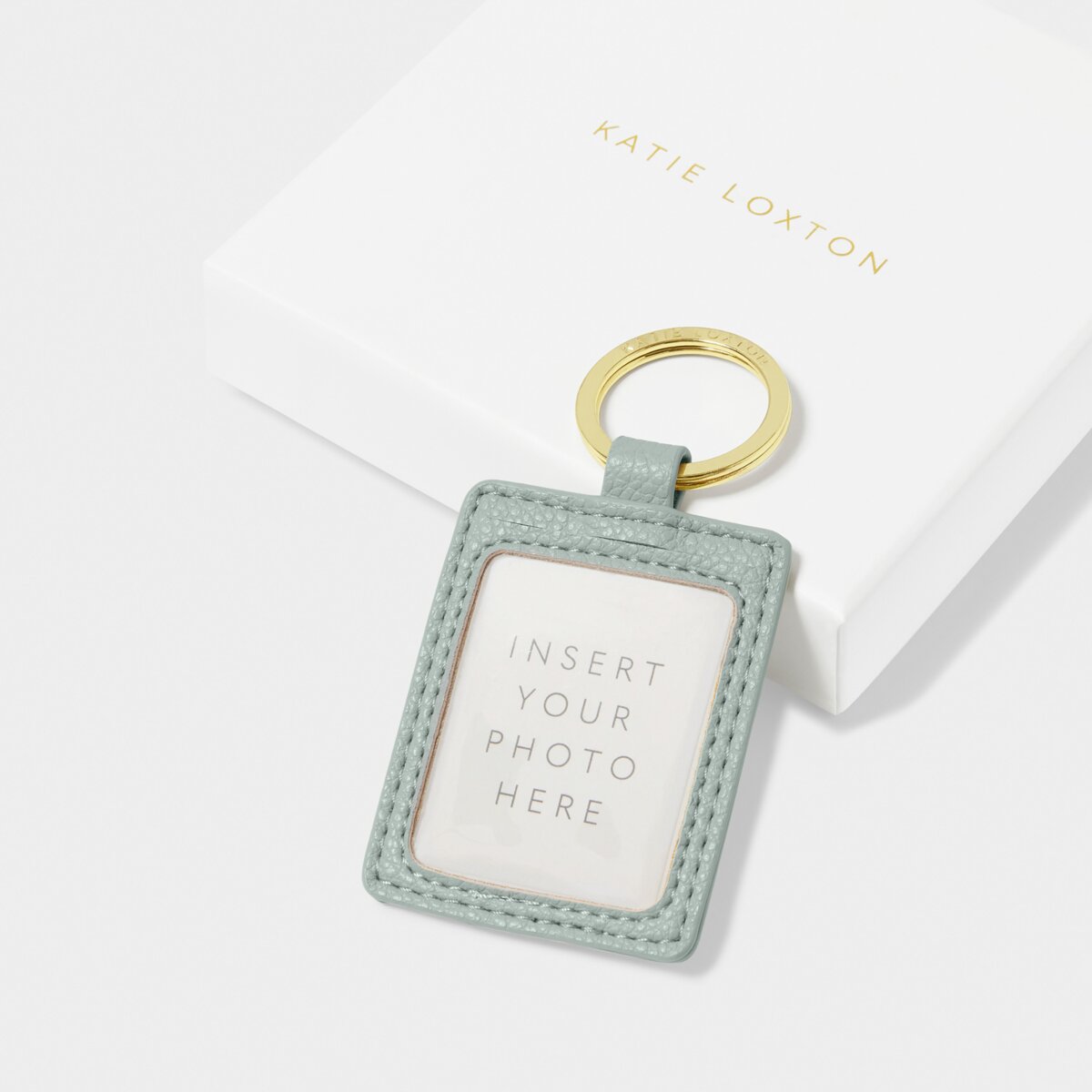 Katie Loxton | Beautifully Boxed Photo Keyring | Forever Family | Duck Egg Blue