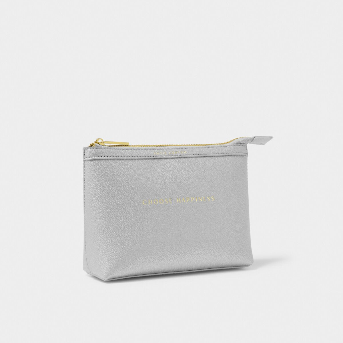 Katie Loxton | Sentiment Makeup Bag 'Choose Happiness' in Silver