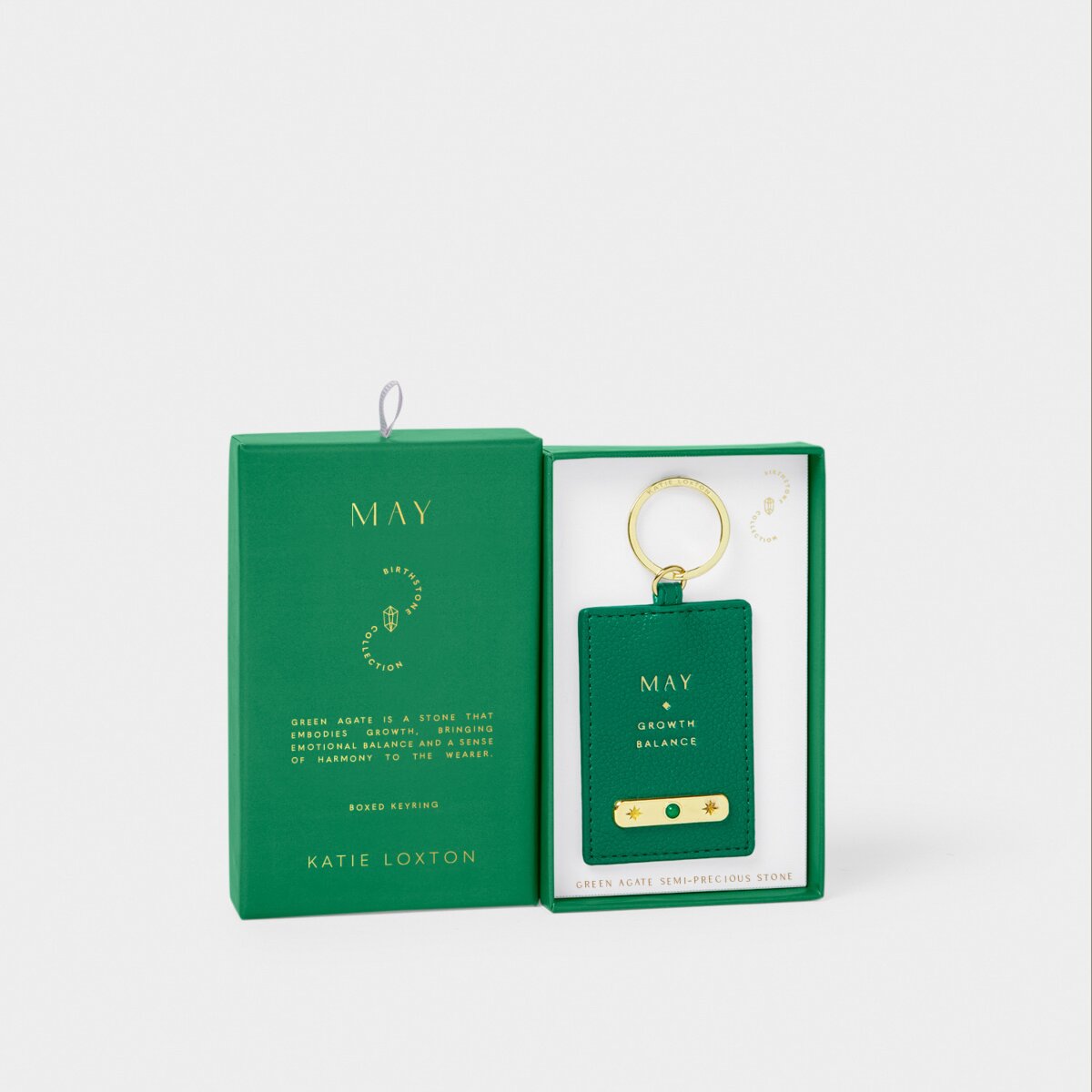 Katie Loxton | Birthstone Keyring | May | Deep Green