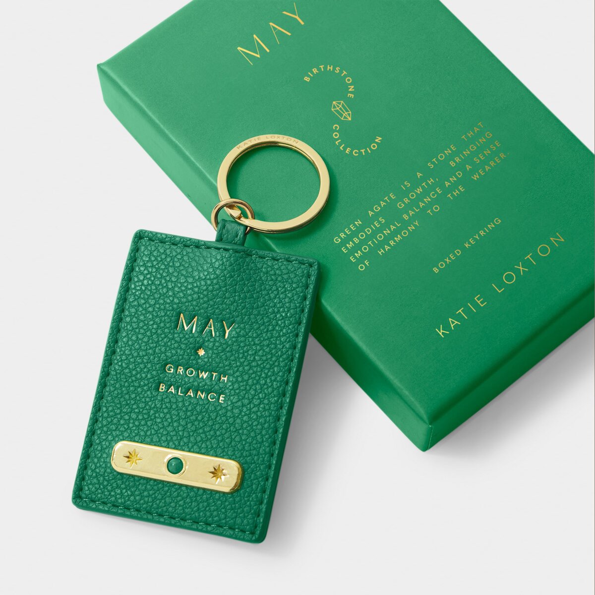 Katie Loxton | Birthstone Keyring | May | Deep Green