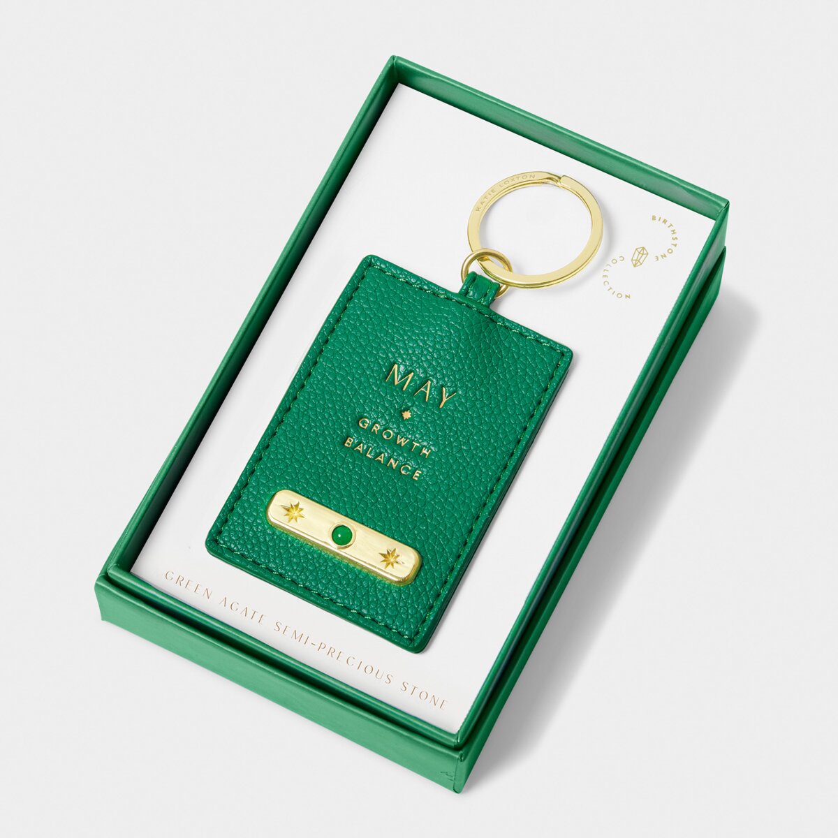 Katie Loxton | Birthstone Keyring | May | Deep Green