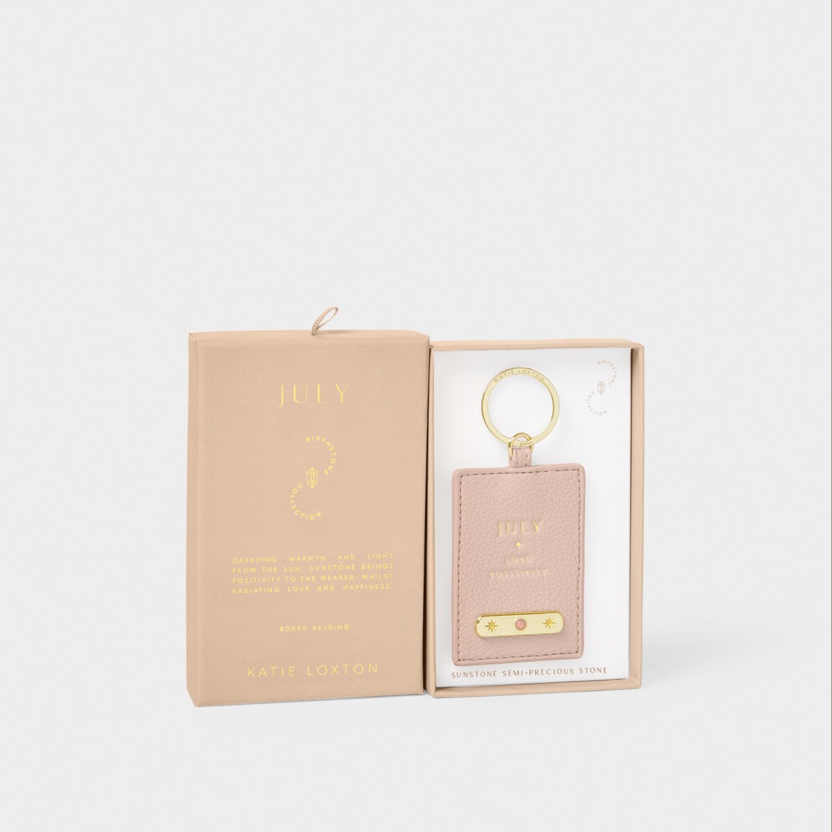 Katie Loxton | Birthstone Keyring | July | Nude Pink