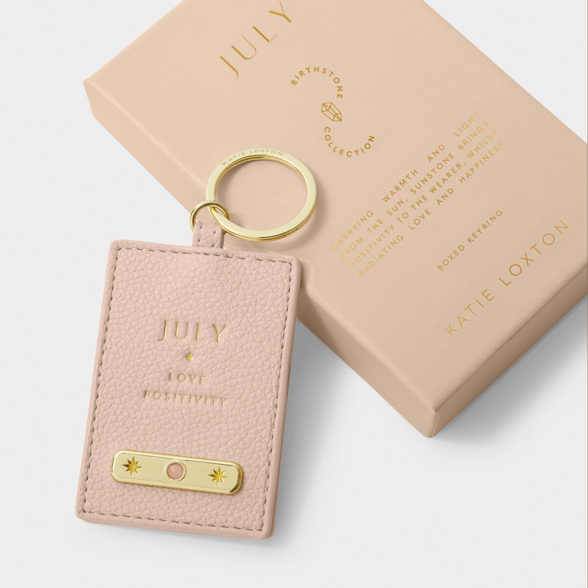 Katie Loxton | Birthstone Keyring | July | Nude Pink