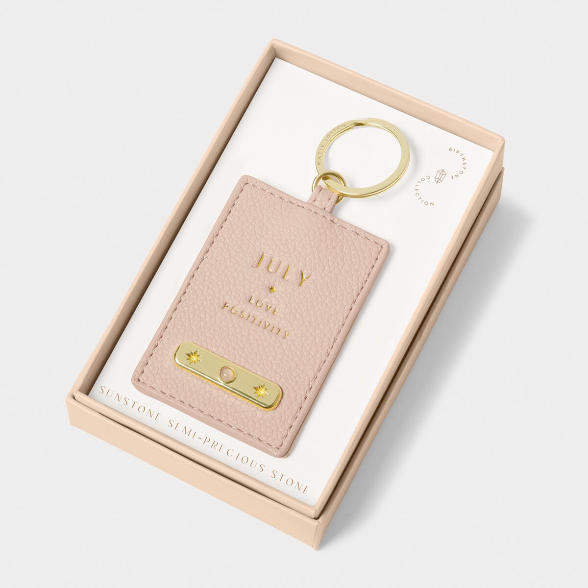 Katie Loxton | Birthstone Keyring | July | Nude Pink