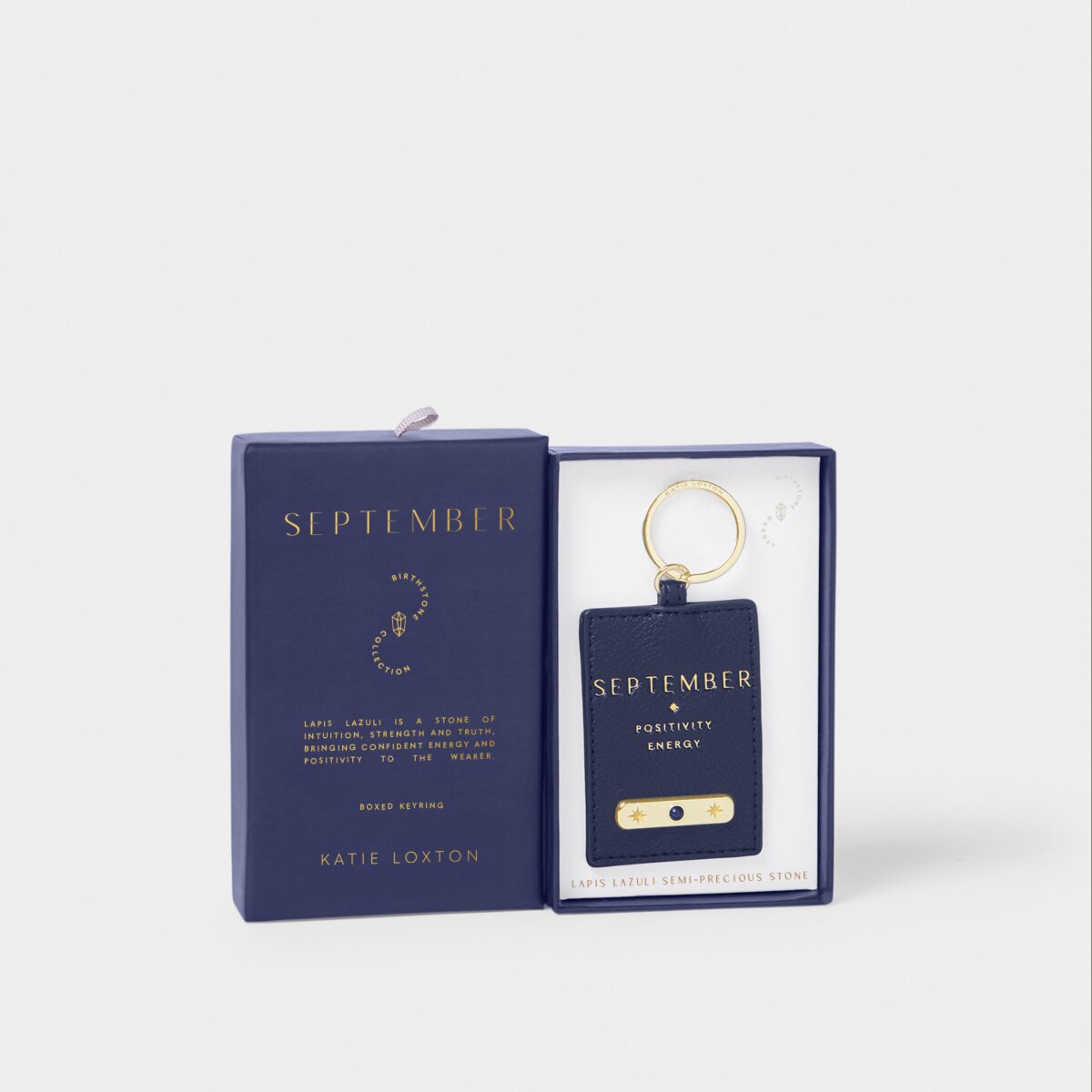 Katie Loxton | Birthstone Keyring | September | Deep Navy